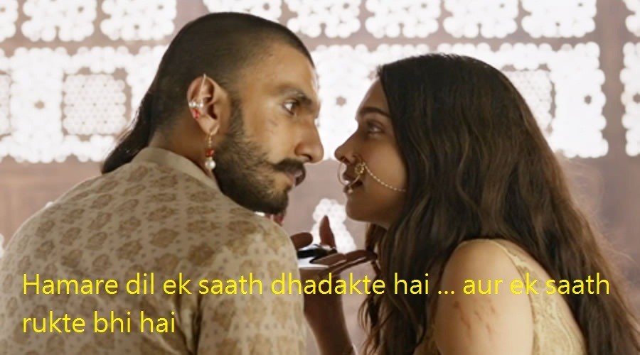 Romantic dialogues of movie Bajirao Mastani by Ranveer Singh 