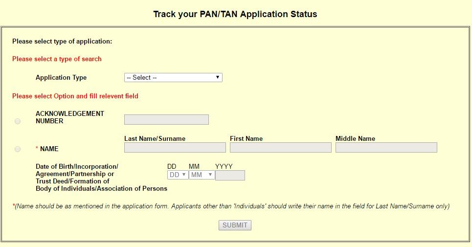 NSDL Pan Card Status